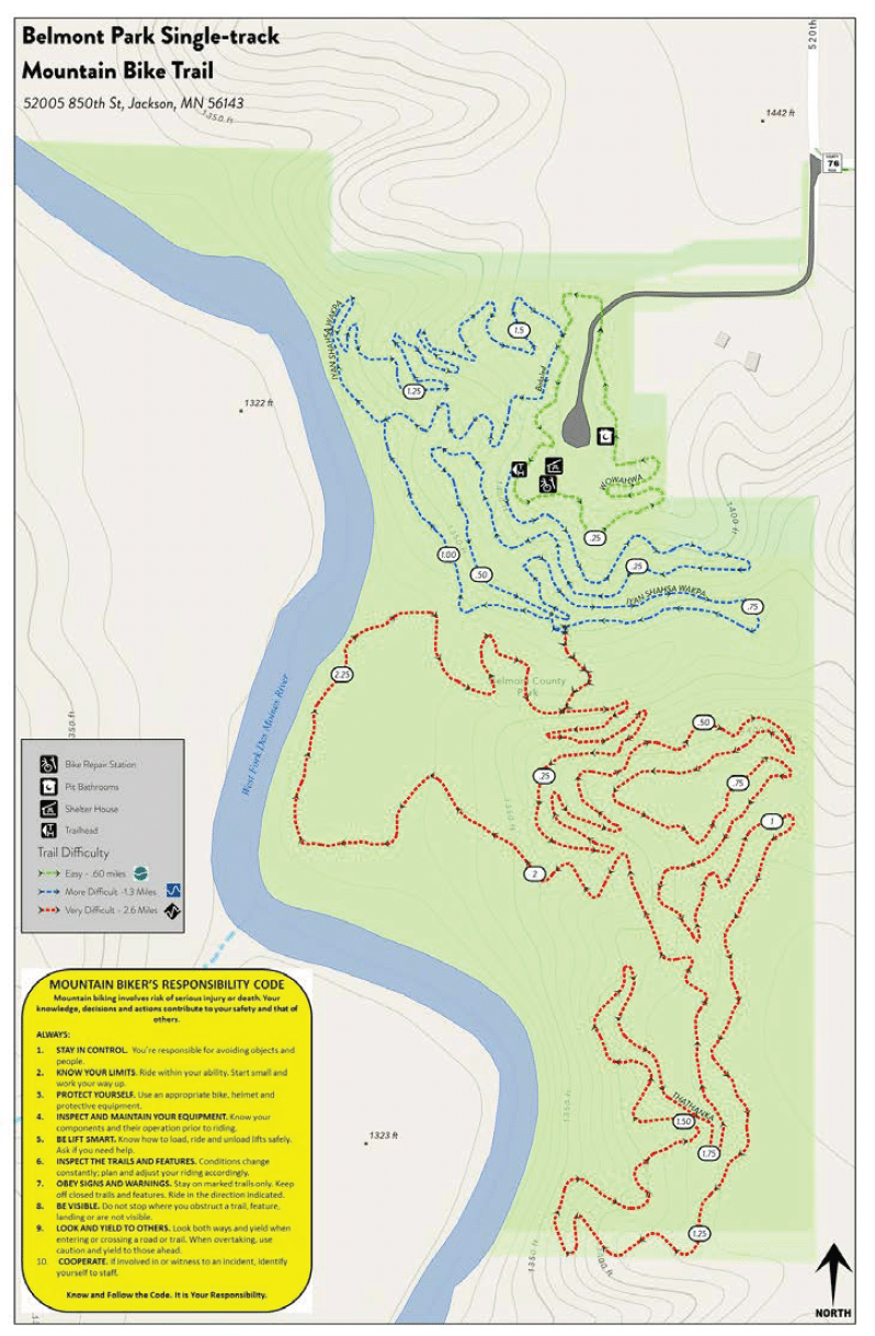 Belmont County Park Trails Map inforgraphic