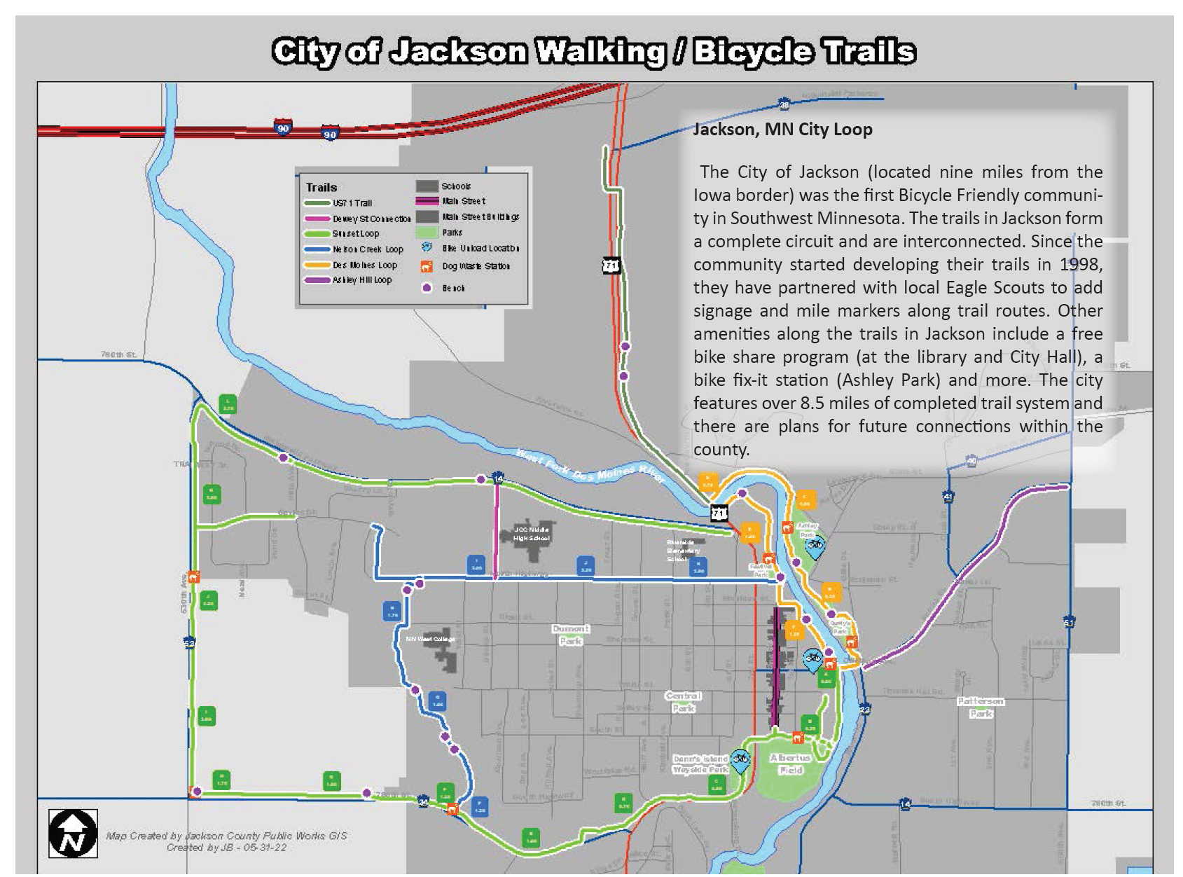 City of Jackson Trails Map infographic