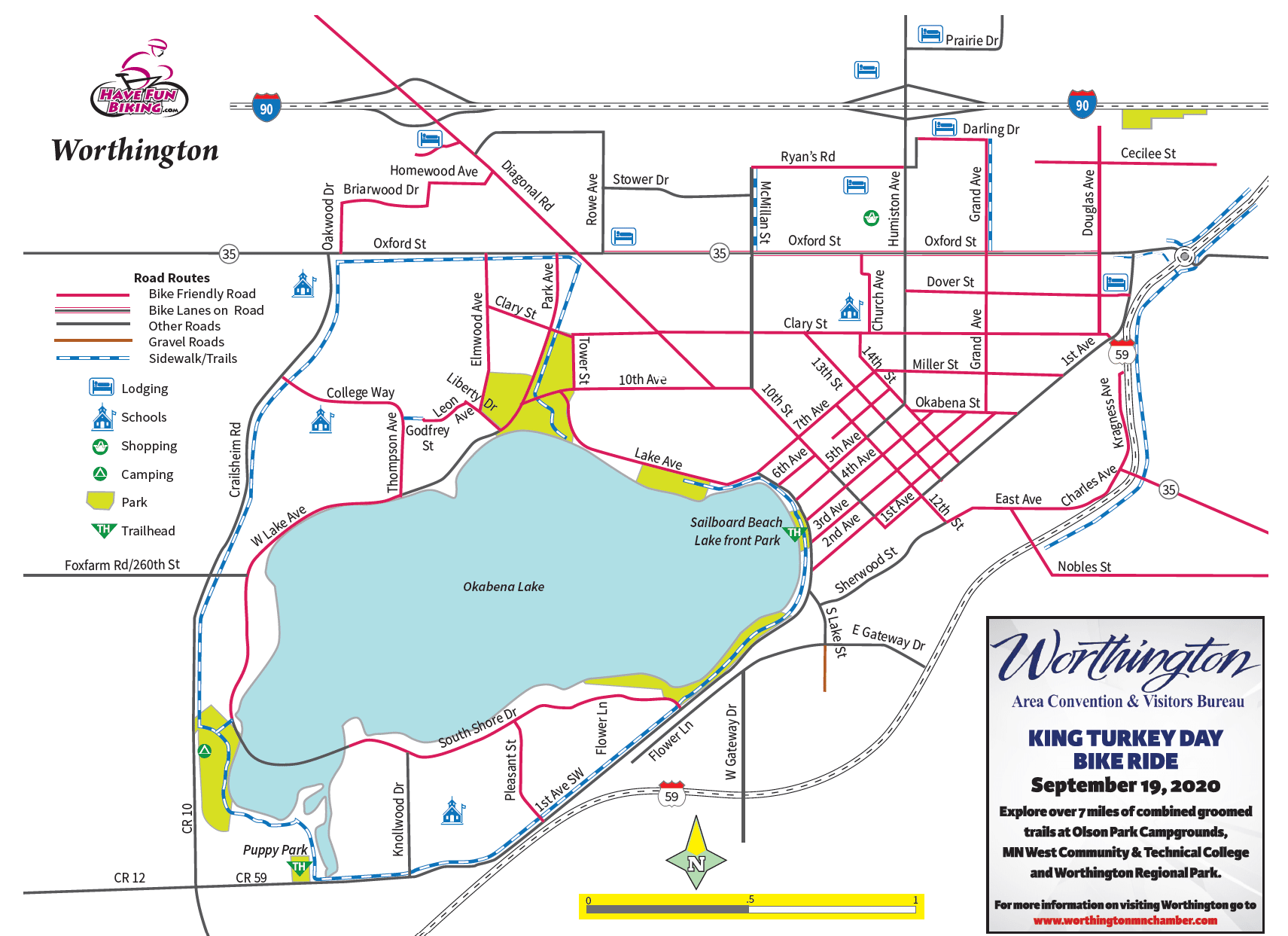 Worthington Trail Map inforgraphic